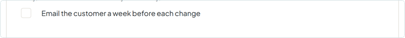 The tick to email the customer a week before each change of season.